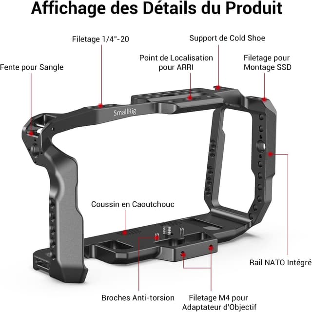 Detalle 2 de SMALLRIG 2203B cage pour BMPCC 4K 6K