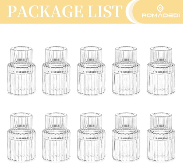 Thumbnail 6 de Romadedi Glas Kerzenhalter Kerzenständer für Stabkerzen