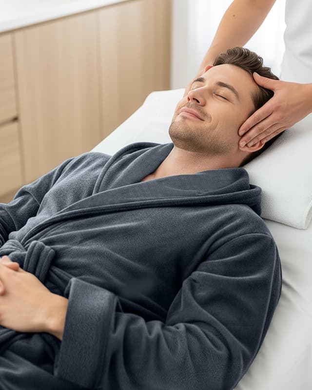 Detalle 2 de NY Threads Herren-Bademantel mit Kapuze aus Fleece (Herren)