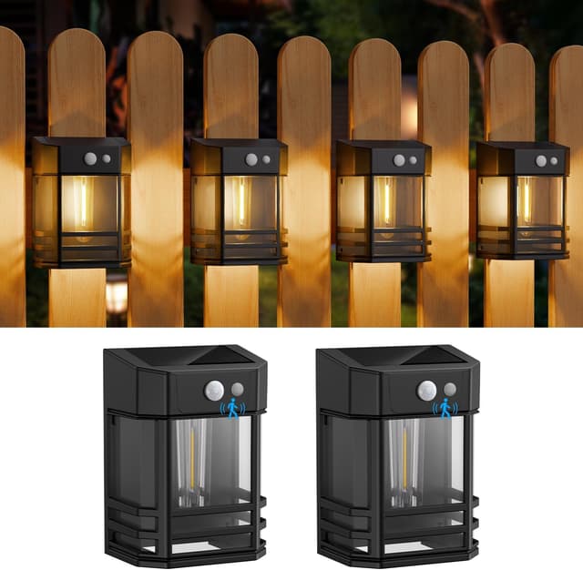 Detalle de btfarm Solar Fence Lights 2 Pack, 3 Modes