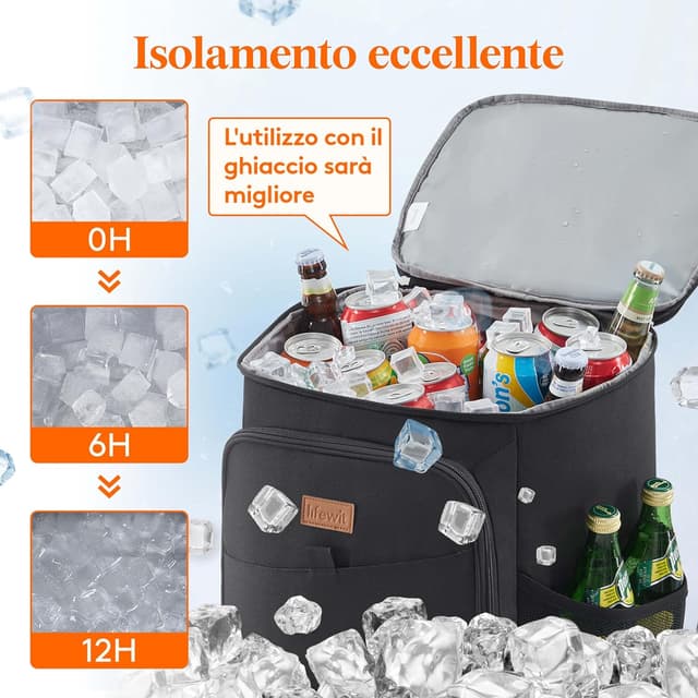 Detalle 2 de Lifewit Zaino Frigo Termico da 26L: borsa termica portatile impermeabile per pranzo, spiaggia e campeggio