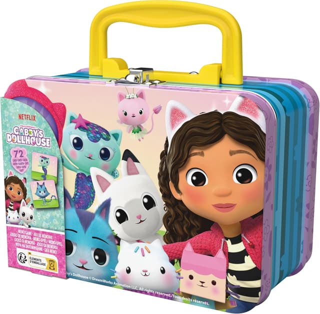 Detalle 2 de Gabby et la Maison Magique – Mémo Valisette Gabby Chat (72 cartes, 36 paires) jeu de mémoire dès 3 ans