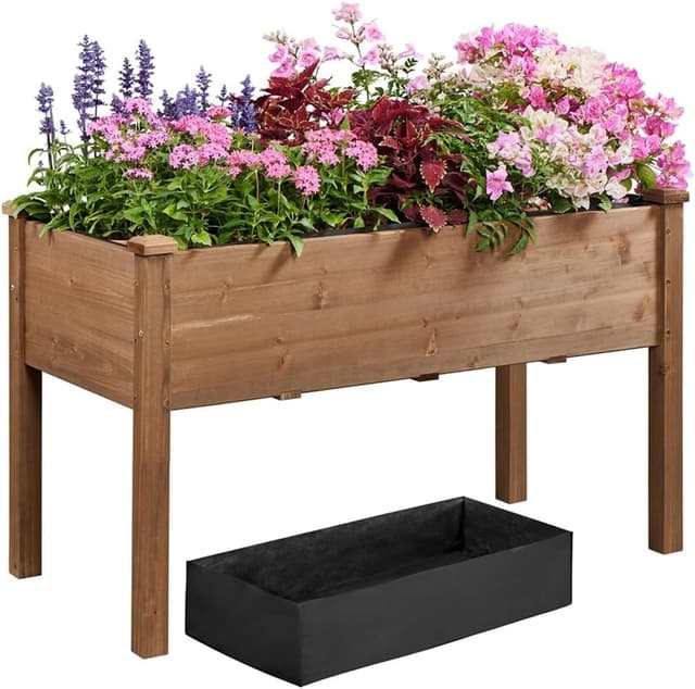 Detalle de Yaheetech Huerto Urbano Macetero Rectangular 121x60x76 cm