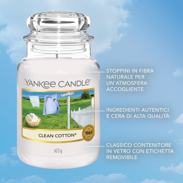 Thumbnail 4 de Yankee Candle Candela profumata Clean Cotton 150 ore