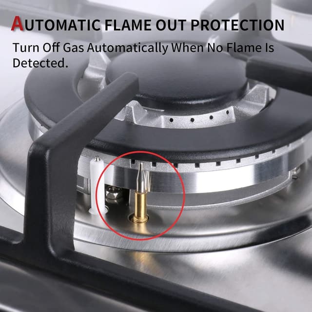 Thumbnail 6 de Piano cottura gas 4 fuochi acciaio 585 mm