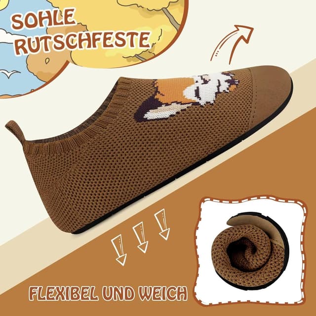 Detalle 2 de Kyopp Hausschuhe für Kinder – atmungsaktive, rutschfeste Barfußschuhe als Lauflernhilfe