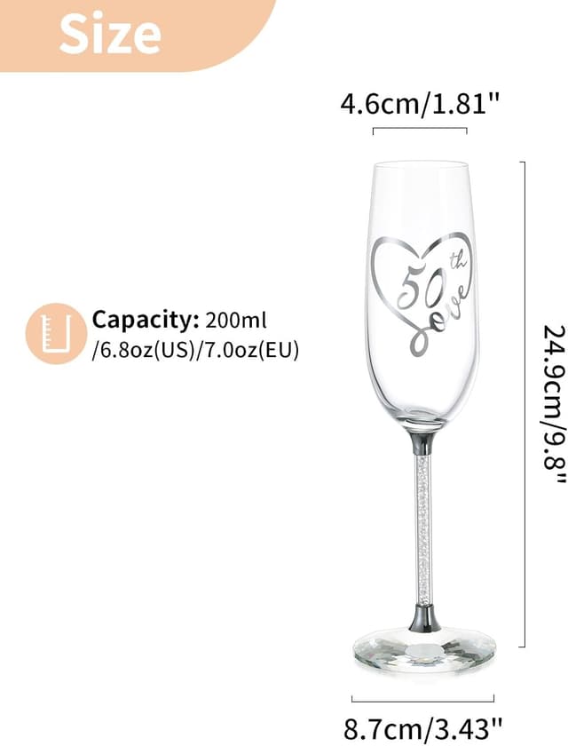 Thumbnail 4 de NUPTIO 50th birthday champagne flute gift 200ml
