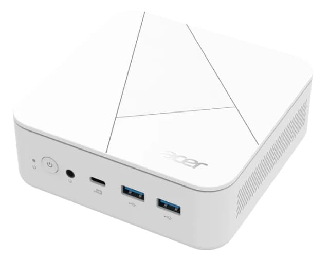 Detalle de Acer Revo Box RB102-01W Mini (Intel Core Ultra 5) – kompakter PC für Office, E-Mails und Web
