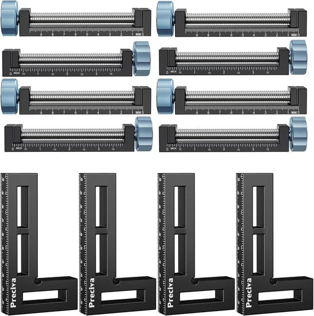 Detalle de Preciva bloc de positionnement à 90° noir pour serre-joint d’angle – 4 ensembles (10 cm)