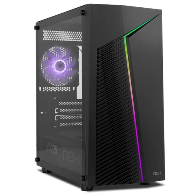 Detalle de Nox Infinity Zeta caja M-ATX cristal templado USB 3.0 negra 🖥