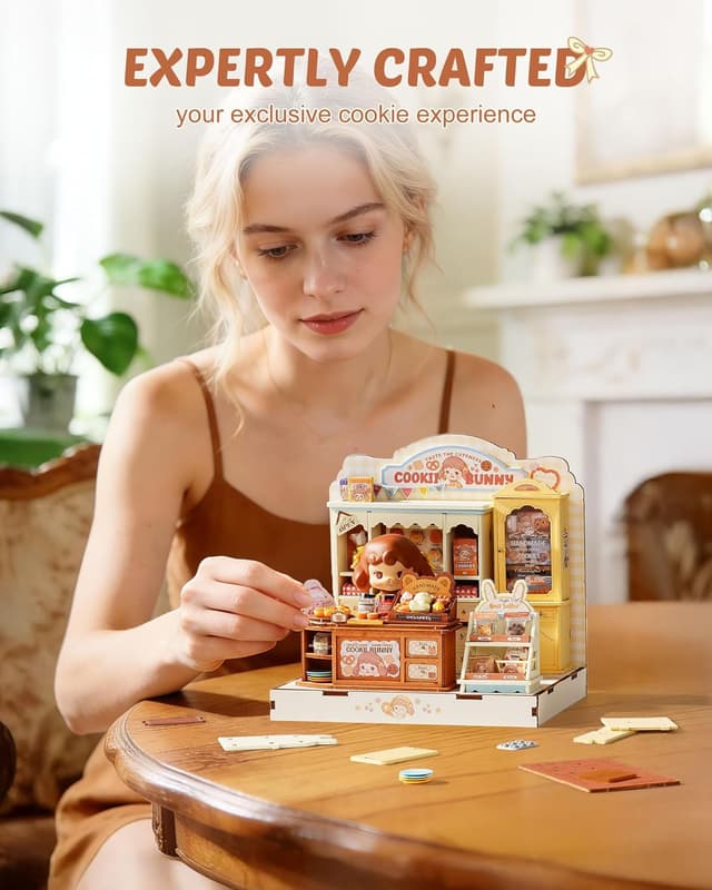 Thumbnail 6 de Rolife Maison Miniature Cookii Lapin’s Boutique de Cookies (182 pièces) puzzle 3D en bois sans colle