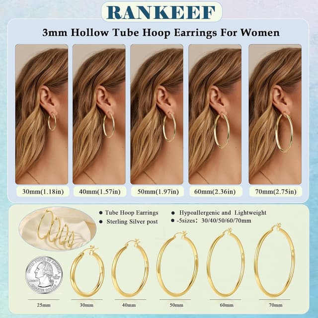 Detalle de RANKEEF Créoles dorées 3 mm