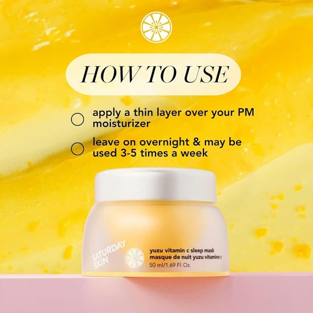 Detalle 2 de Saturday Skin Yuzu Vitamin C Overnight Sleep Mask Regenerist (Ultra Rich) – jelly-textured night mask moisturizer