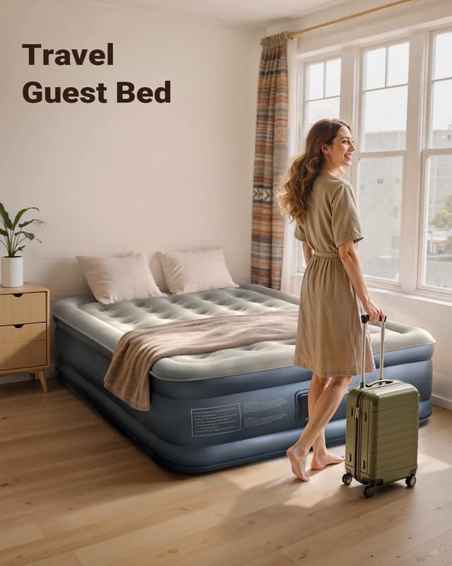 Thumbnail 6 de iDOO Inflatable Air Mattress King Size 203×152×38 cm