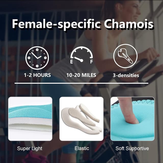 Detalle de Homord Radunterhose Damen mit 4D-Sitzpolster – atmungsaktive gepolsterte Radsportunterwäsche