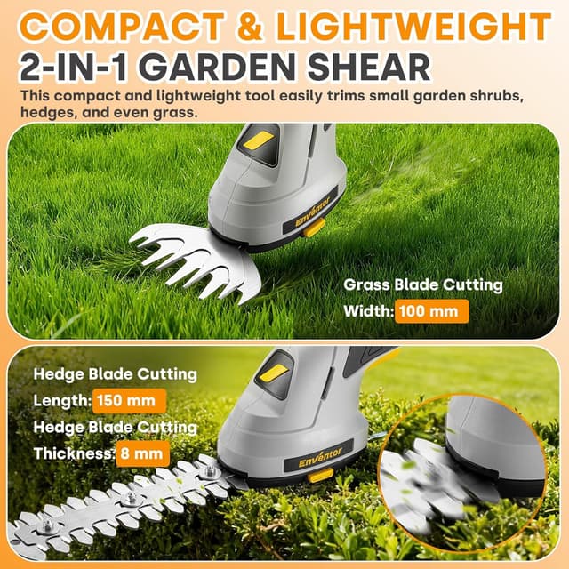 Detalle de Enventor 2-in-1 cordless hedge trimmer 2000mAh