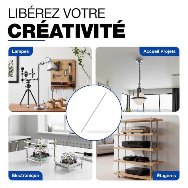 Thumbnail 6 de GeZu Impex tige filetée M4 en acier inoxydable A4 (316) – 1000 mm, pas 0,5 mm (lot de 28)