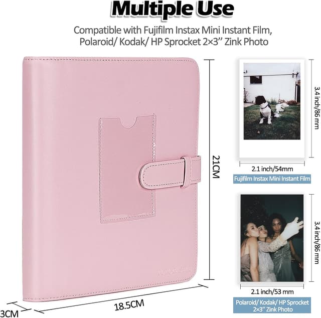 Detalle 2 de Fotoalbum für 3-Zoll Sofortbilder mit 272+1 Taschen – kompatibel mit Fujifilm Instax Mini, Polaroid Snap & Kodak 3