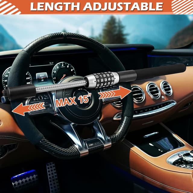 Detalle de Tevlaphee Steering Wheel Lock 5-digit keyless ๐