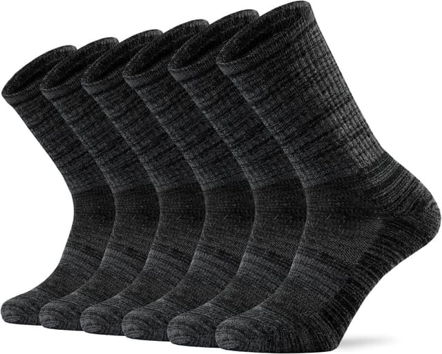 Detalle de Ortis Men’s Extra-Fine Merino Wool Cushioned Crew Socks (Light Moisture Control) for Hiking & Outdoor Work