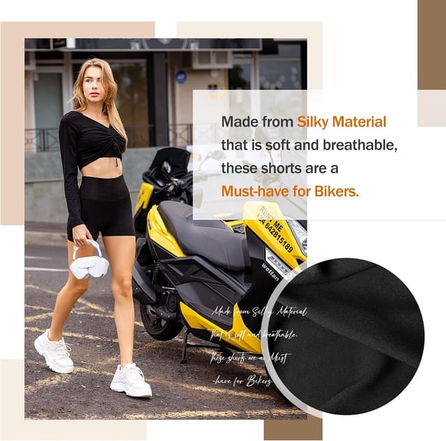 Detalle 2 de Sanpetix Women’s Gym Shorts (Black) – cycling shorts for workouts, running, yoga & biker training