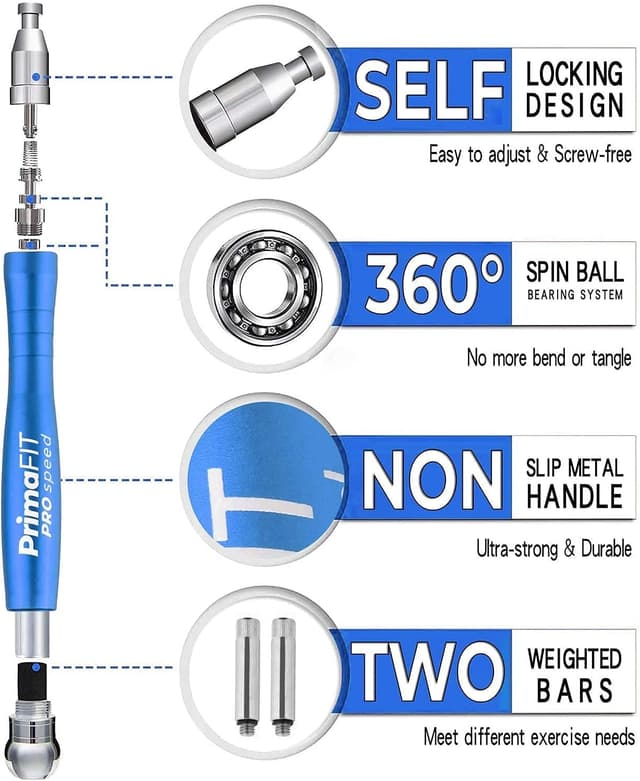 Detalle de PrimaFIT Pro Speed weighted skipping rope (3m) with adjustable self-locking system