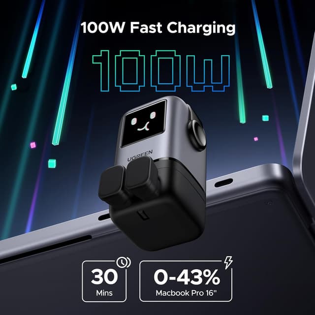 Detalle de UGREEN Uno 100W USB C GaN Charger