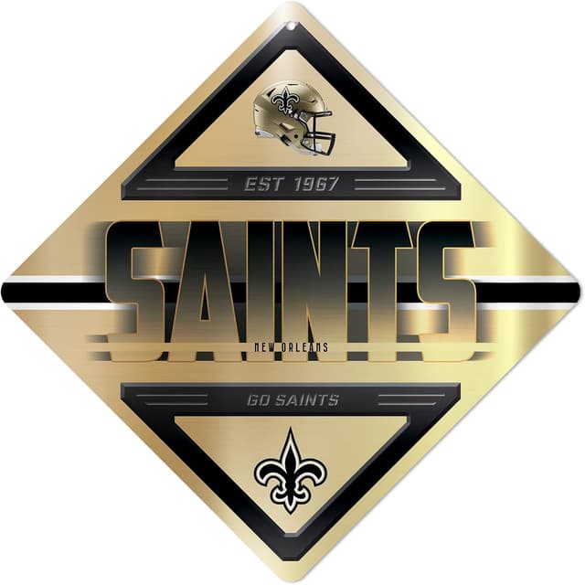 Detalle de Rico Industries NFL Football Metal Sign, 16.5" x 16.5" Wall Décor for Bedroom, Office & Man Cave