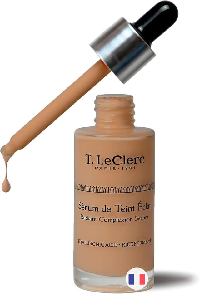 Detalle de T. LeClerc Sérum Teinté Éclat Anti-Âge effet seconde peau N°11 Pécan – Fluide à l’acide hyaluronique