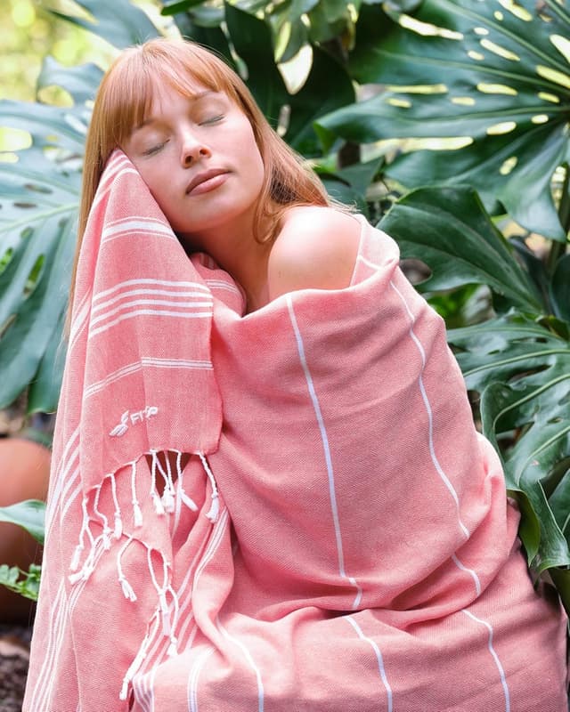 Detalle de 100% Baumwolle Hammamtuch Coral 100x200cm