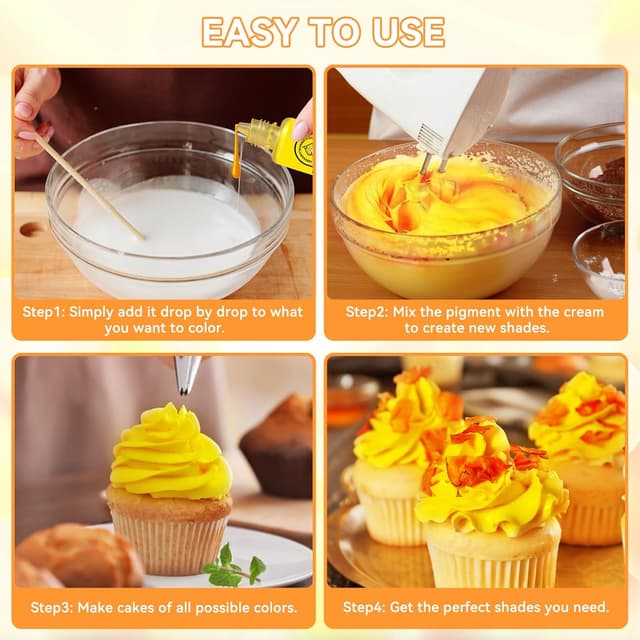 Thumbnail 4 de Wwtop Lebensmittelfarbe 14 Farben x 10ml 🎨