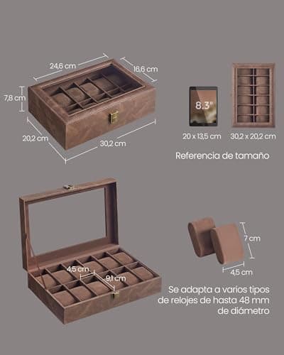 Thumbnail 5 de SONGMICS JWB120KQ02 Caja de Relojes 12 Compart