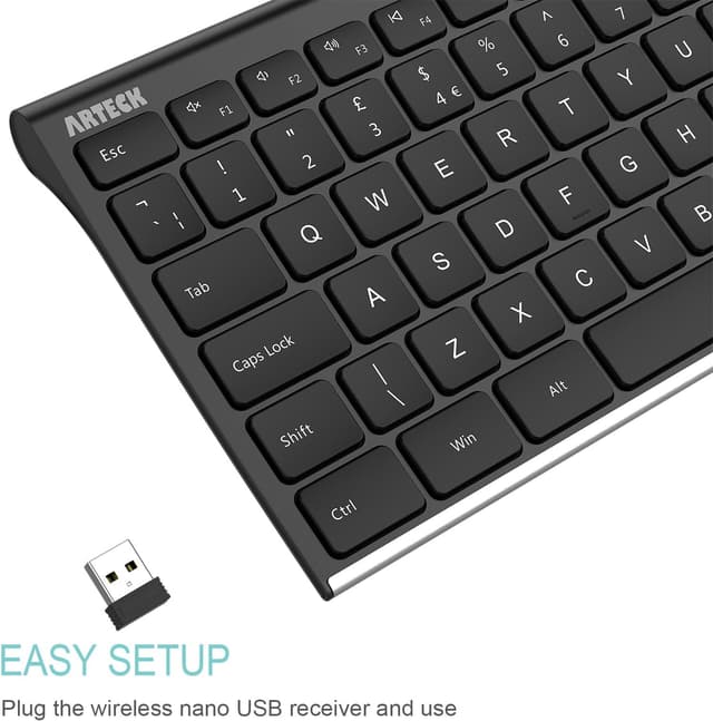 Detalle de Arteck 2.4G Wireless Keyboard Slim Stainless Steel 2.4G