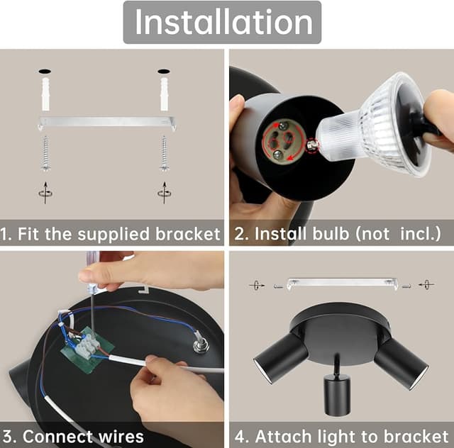 Thumbnail 5 de Dehobo Lámpara de Techo 3 Focos Giratorios GU10