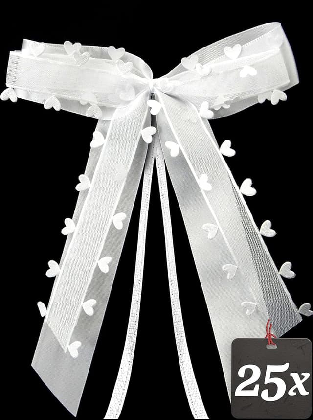 Imagen de Praknu 25 Nœud Voiture Mariage Blanc 25 pièces en OfertitasTOP