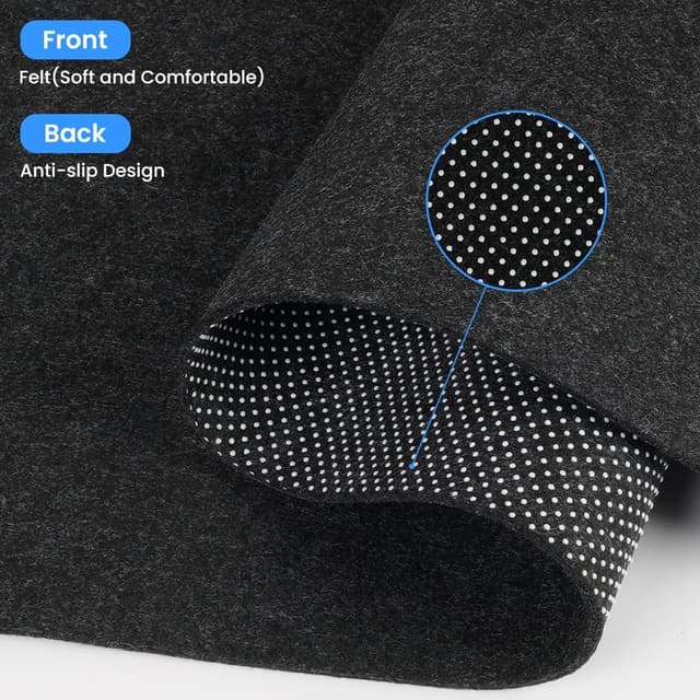 Detalle de AUYAO sottomano da scrivania in feltro 80 x 40 cm antiscivolo (nero e grigio)