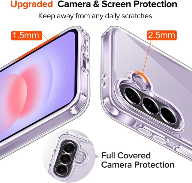 Detalle de Coque ivoler anti-jaunissement HD Clair pour Samsung Galaxy A37 5G (2 pièces verre trempé) – protection antichoc mince