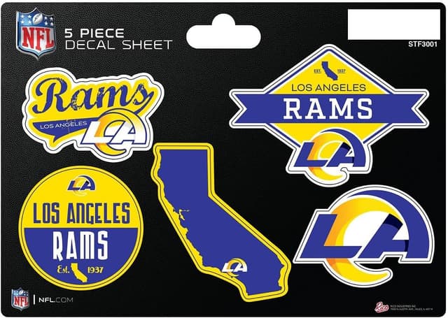 Detalle 2 de Rico Industries NFL 5-Pc Sticker Sheet (Die-Cut Decals)