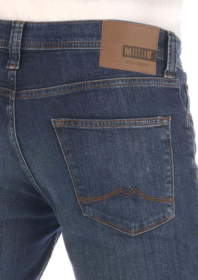 Detalle 2 de MUSTANG Herren Stretch Slim Fit Jeans „Vegas“ – Denim in Schwarz/Grau/Blau, Größen 30–44