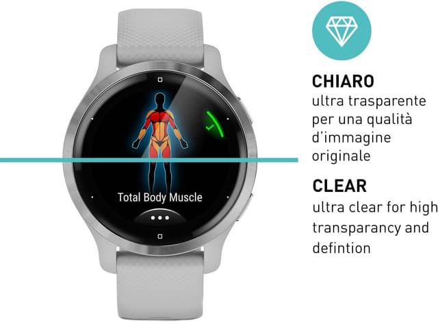 Detalle de smartect Pellicola Protettiva TPU trasparente (3 pezzi) per Garmin Venu 2