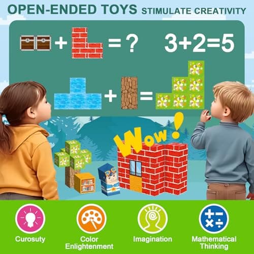 Thumbnail 4 de Crifeton Bloques Magneticos Construccion Niños 100 Piezas 2CM 3+ Magneticas,Juego Magnetic Blocks Tiles Construcción,Juguetes Montessori para Niños4 5 6 7 8 9 10 11 12Regalos de Cumpleaños para Niñas