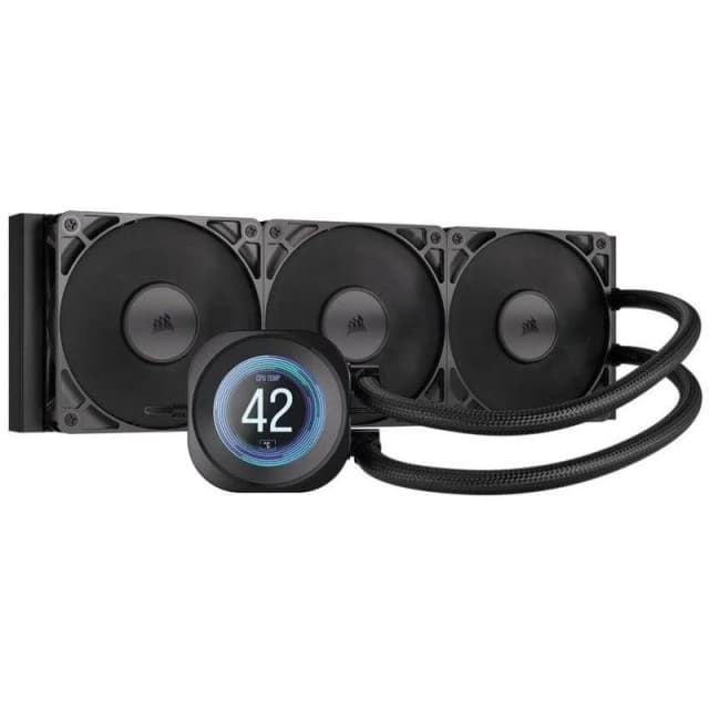 Detalle 2 de Corsair Nautilus 360 RS LCD Refrigeración líquida 360mm con 3 ventiladores PWM negros