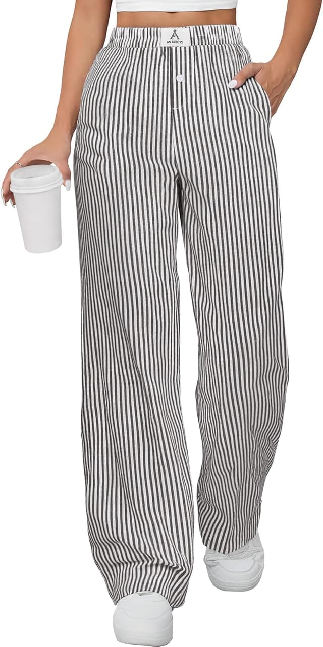 Detalle de ANRABESS Striped Gingham Pajama Pants XS-XXL