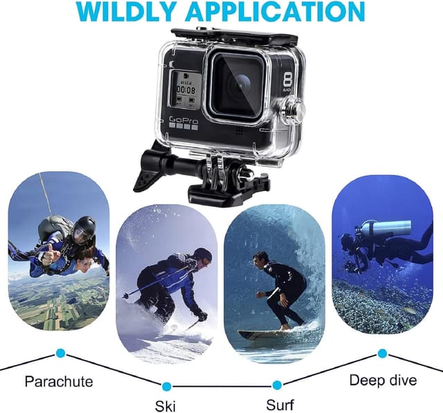 Thumbnail 6 de REDTRON wasserdichtes Gehäuse für GoPro Hero 8 bis 60 m inkl. Schnellmontage & Anti-Fog-Einsätzen