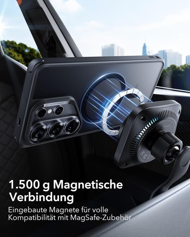 Detalle 2 de ESR MagSafe Hülle für Samsung Galaxy S26 Ultra – MIL-STD-810H Militärschutz & 1.500 g Magnetkraft, matt schwarz