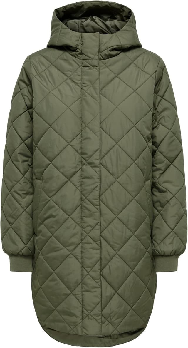 Detalle de ONLY cappotto trapuntato con cappuccio e zip da donna Onljuliet Otw Noos