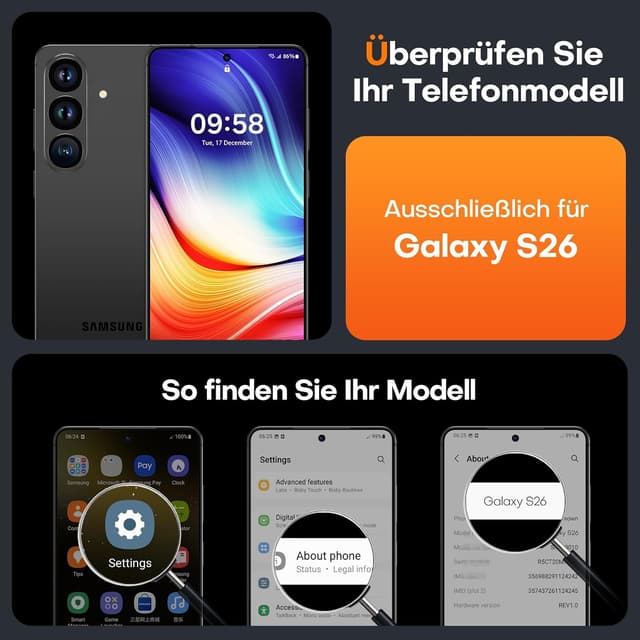 Thumbnail 1 de LϟK Displayschutz S26 2er Set Kamera-Schutz