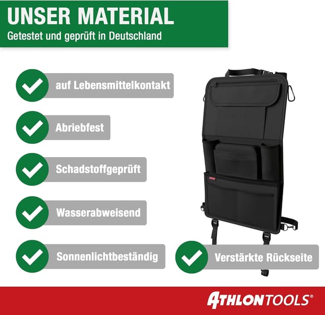 Thumbnail 6 de ATHLON TOOLS 2er-Set Autositz-Organizer mit integrierter Tablet-Halterung (Schwarz)