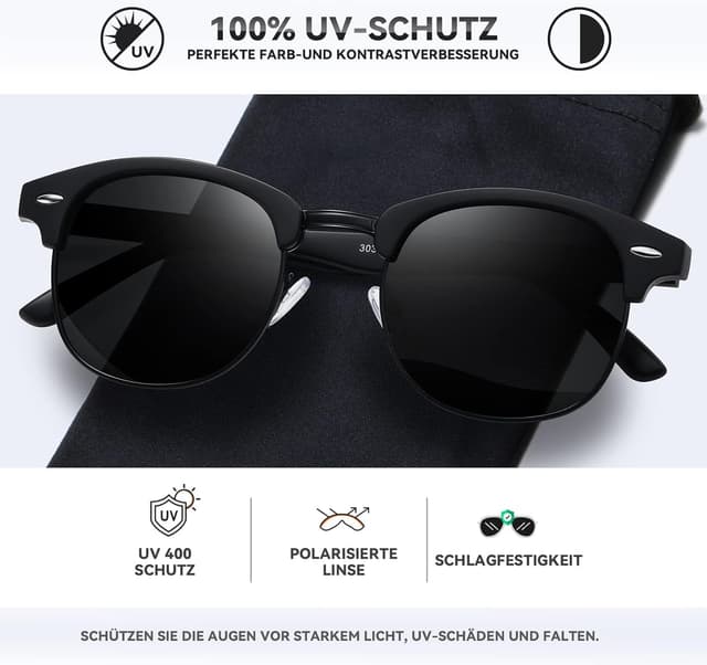 Thumbnail 2 de Occhsouo Polarisierte Halbrahmen Sonnenbrille