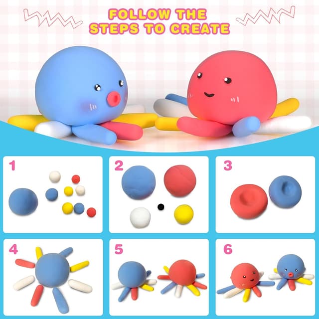 Thumbnail 6 de iFergoo Air Dry Clay (Pets Theme) – 6 animal designs DIY modelling clay set for ages 3–12